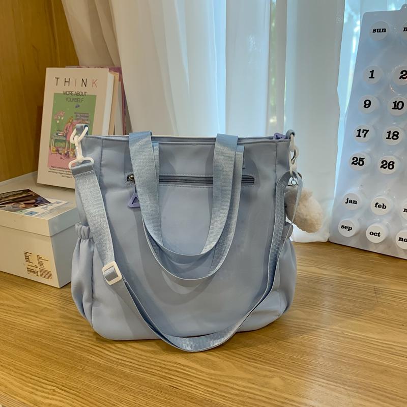 Girls Contrast Shoulder Bag Large Capacity Student Book Bag