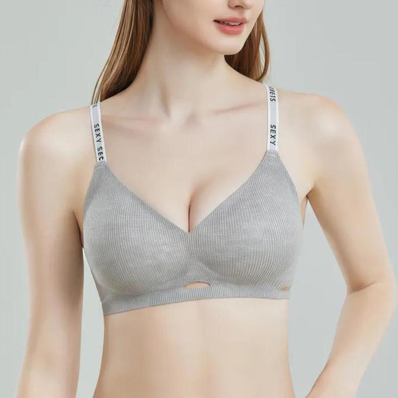 Женский сексуальный бюстгальтер Push Up Bralette, бесшовный, беспроводной, для сна, мягкий, с принтом букв, нижнее белье, удобное нижнее белье