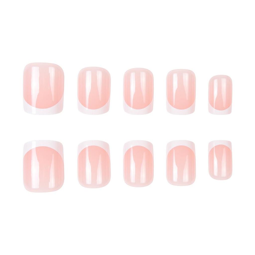 Европейский стиль короткий французский носимый маникюр накладные ногти