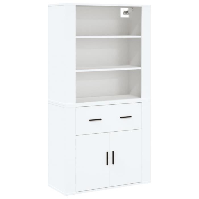 VidaXL Buffet haut Blanc Bois d'ingénierie 3185375