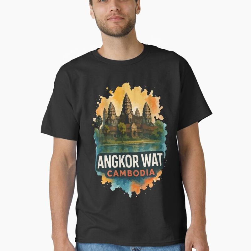 Angkor Wat Cambodia Watercolor Travel Classic T-Shirt