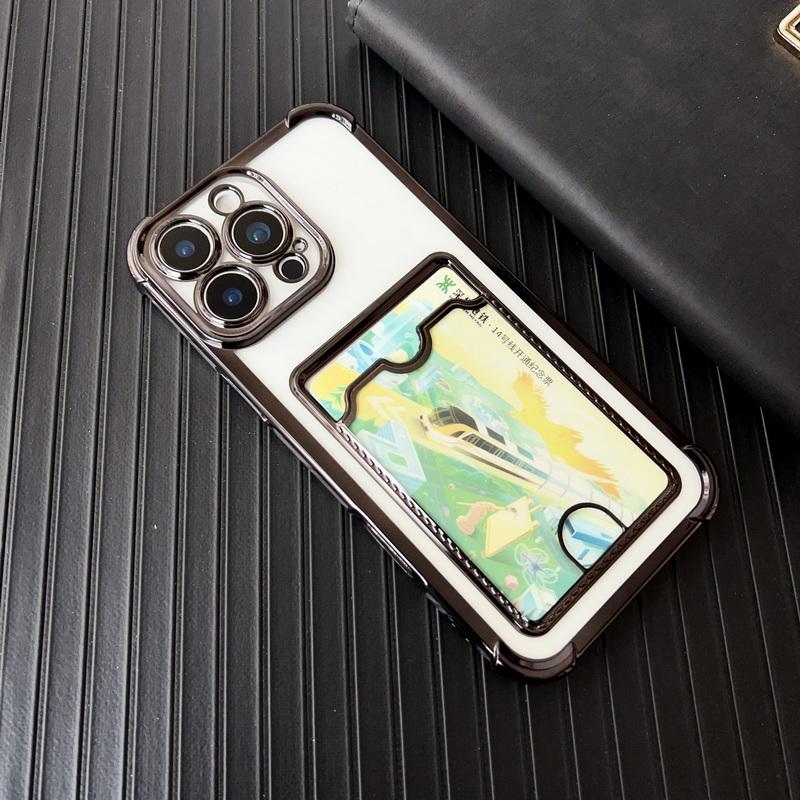 Для iPhone 16 Pro Max 16E 15 Pro 14 13 12 11 чехол для телефона мягкий силиконовый противоударный слот для карт покрытие прозрачный бампер чехол