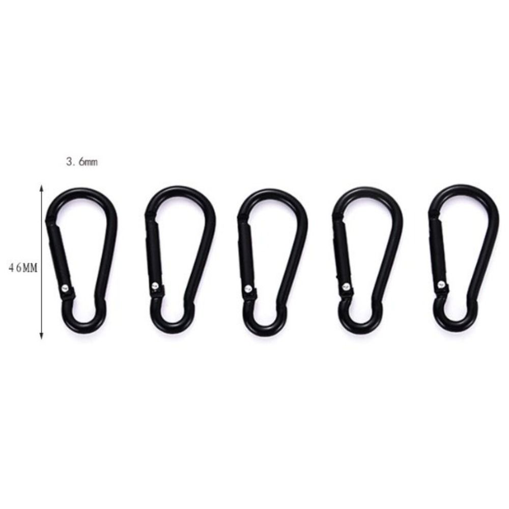 5pcs 3.6*46mm Spring Snap Clip Aluminium Alloy Water Bottle Hooks Climbing Keychain Outdoor Tool