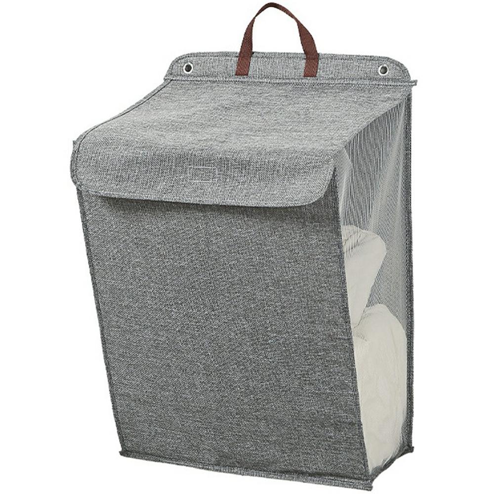 Foldable Hanging Laundry Hamper Bathroom Clothes Basket Wall-Mounted Washing Bin, Size M