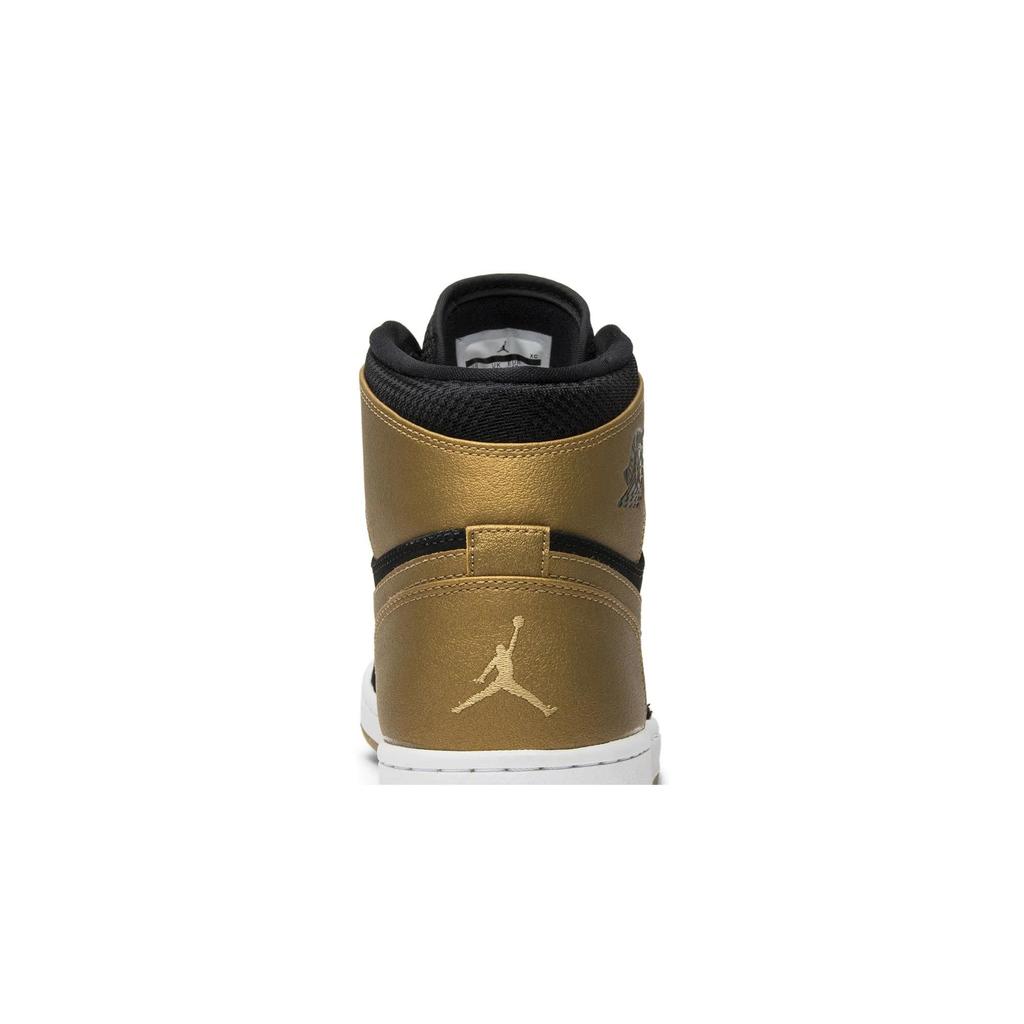 Air Jordan 1 Retro High 'Melo' (Unisex) Black / Metallic Gold-White Vintage Basketball Shoes 332550 026
