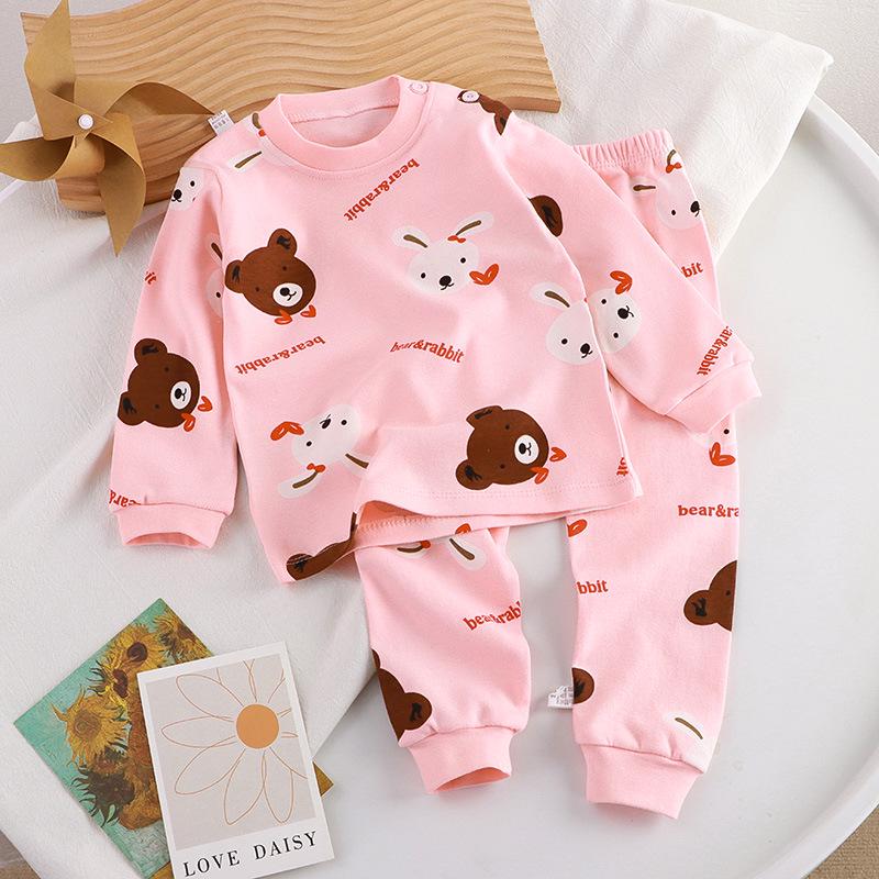 Комплект осенних брюк и нижнего белья для маленьких мальчиков из чистого хлопка