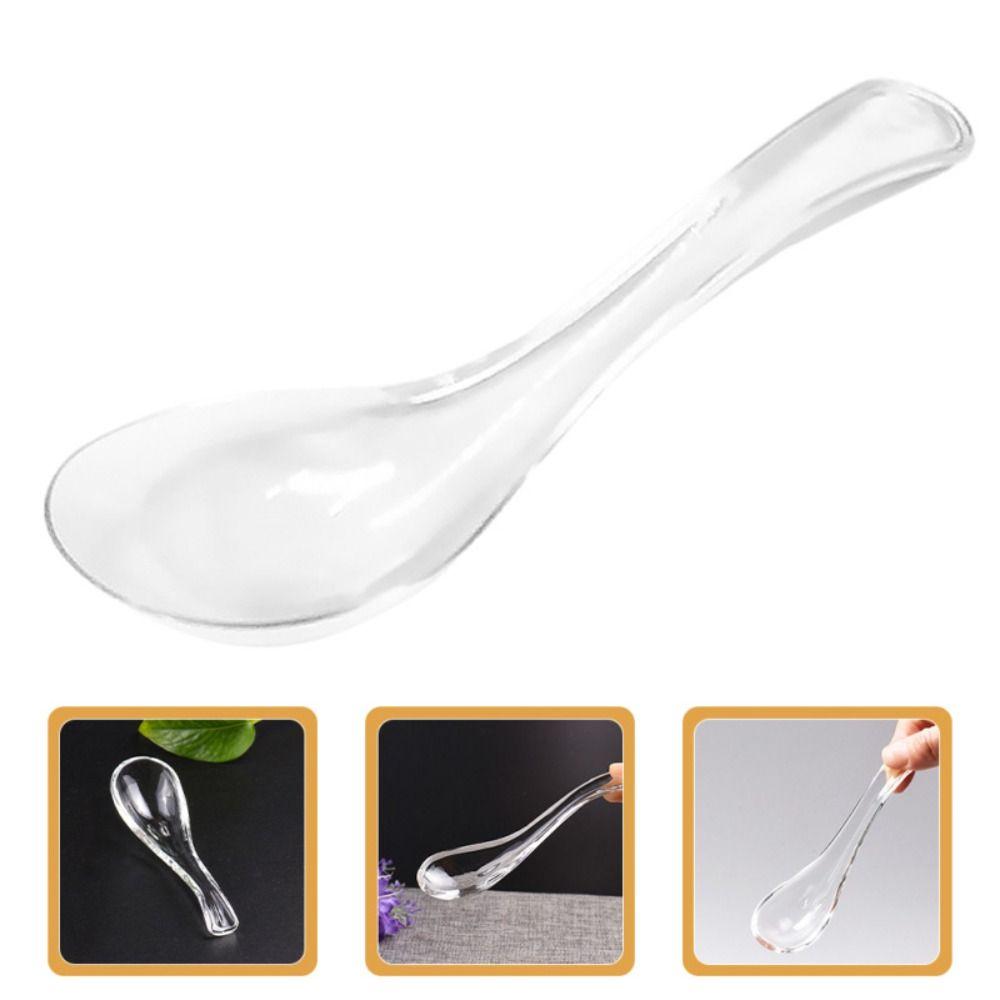 Exquisite Crystal Glass Spoon Transparent Serving Spoons Easy To Clean Dessert Teaspoons Party