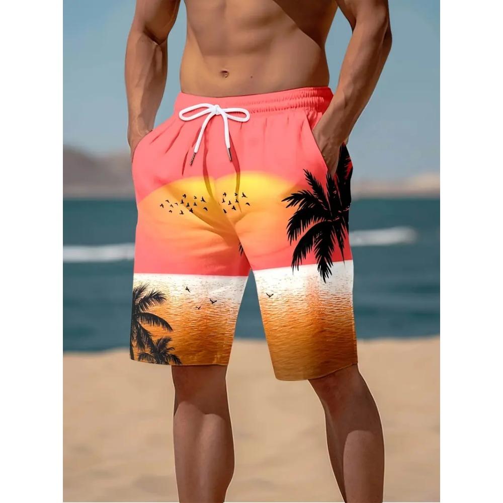 3D Кокосовые Пальмы Печать Пляжные Шорты Пальма Графика Board Shorts Для Мужчин Лето Новые Харадзюку Гавайские Крутые Купальные Шорты