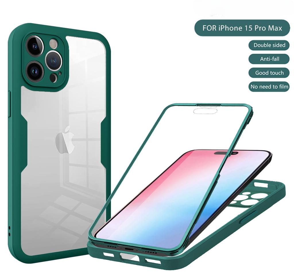 Бампер 360 полной защиты для iPhone 16 Pro Max 13 12 Mini Funda для iPhone 15 14 11 Pro Max Plus Защита экрана Чехол для телефона
