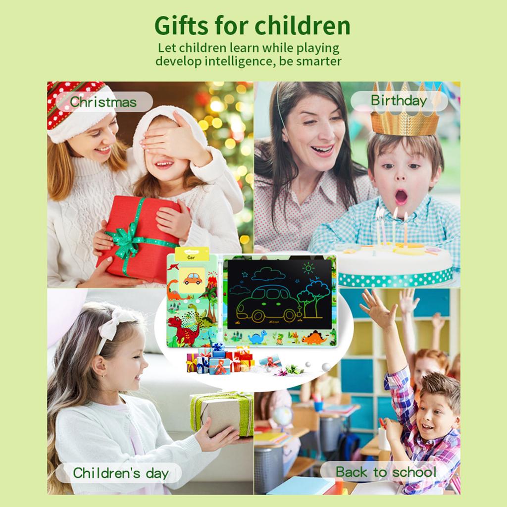 Writing Tablet 8.5 Inch LCD Eye Protection Color Screen with 112pcs Cards 1pcs Stylus Toddler