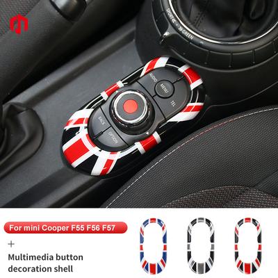 Декоративная накладка-стикер на панель ручек управления для MINI Cooper F56 F55 F57, наклейка на мультимедийный центр автомобиля, аксессуары для интерьера