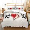 Luxury New 3D Print Love Heart Romantic Theme Valentine'S Day Bedding Set Boys Girls Twin Queen Size Duvet Cover Bed Kids Adult