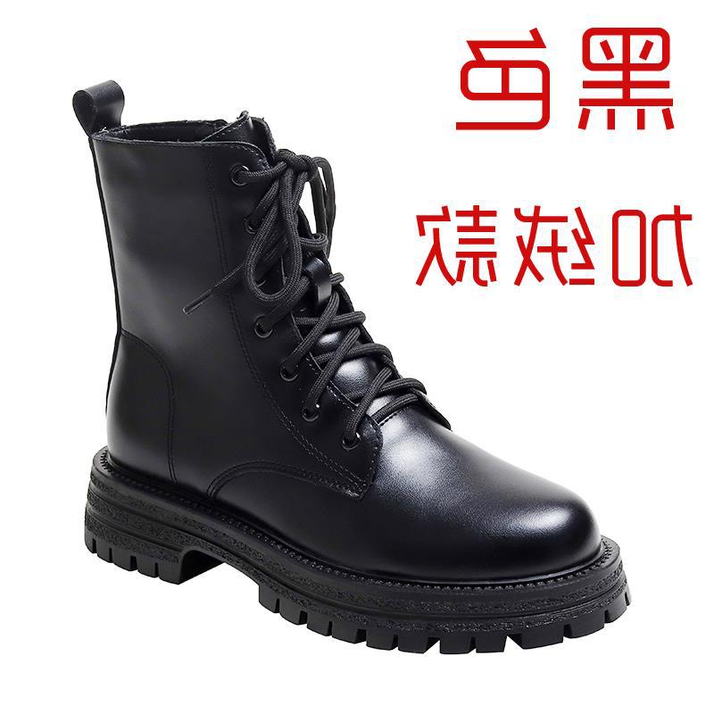 To Winter, Platform Martin Boots Women's Explosive Mid-tube Boots Women's Shoes Large Size New Velvet Short Boots Spring and Autumn Fashion and