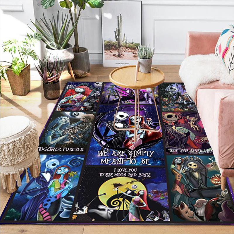 1Pc Nightmare Before Christmas Love Rug Office Carpet Indoor Outdoor Doormat Nonslip Soft Comfortable Living Christmas Halloween Xmas Gift D924539