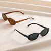 2pcs Vintage Oval Shaped Plastic Sunglasses Small Frame UV Protection Fashionable Shade for Outdoor Travel Beach Holiday