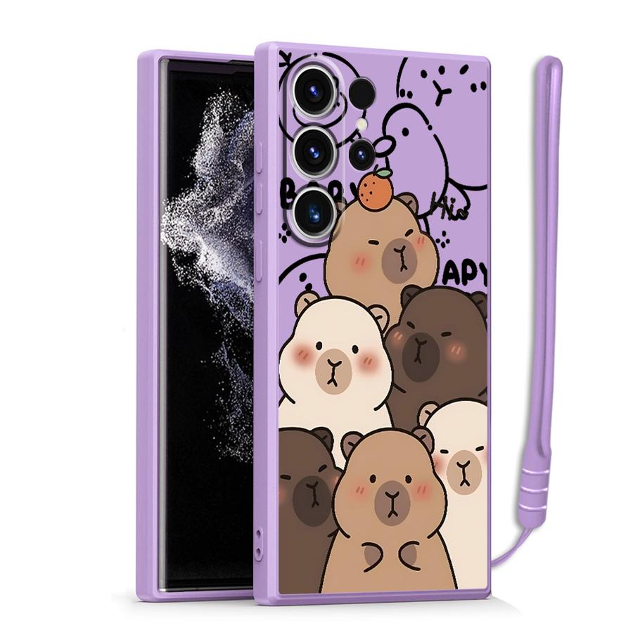 Cute Capybara Case for Samsung Galaxy S26 Note 20 10 Ultra S25 Edge S21 Plus S20 FE S24 Ultra S23 S22 Phone Cover