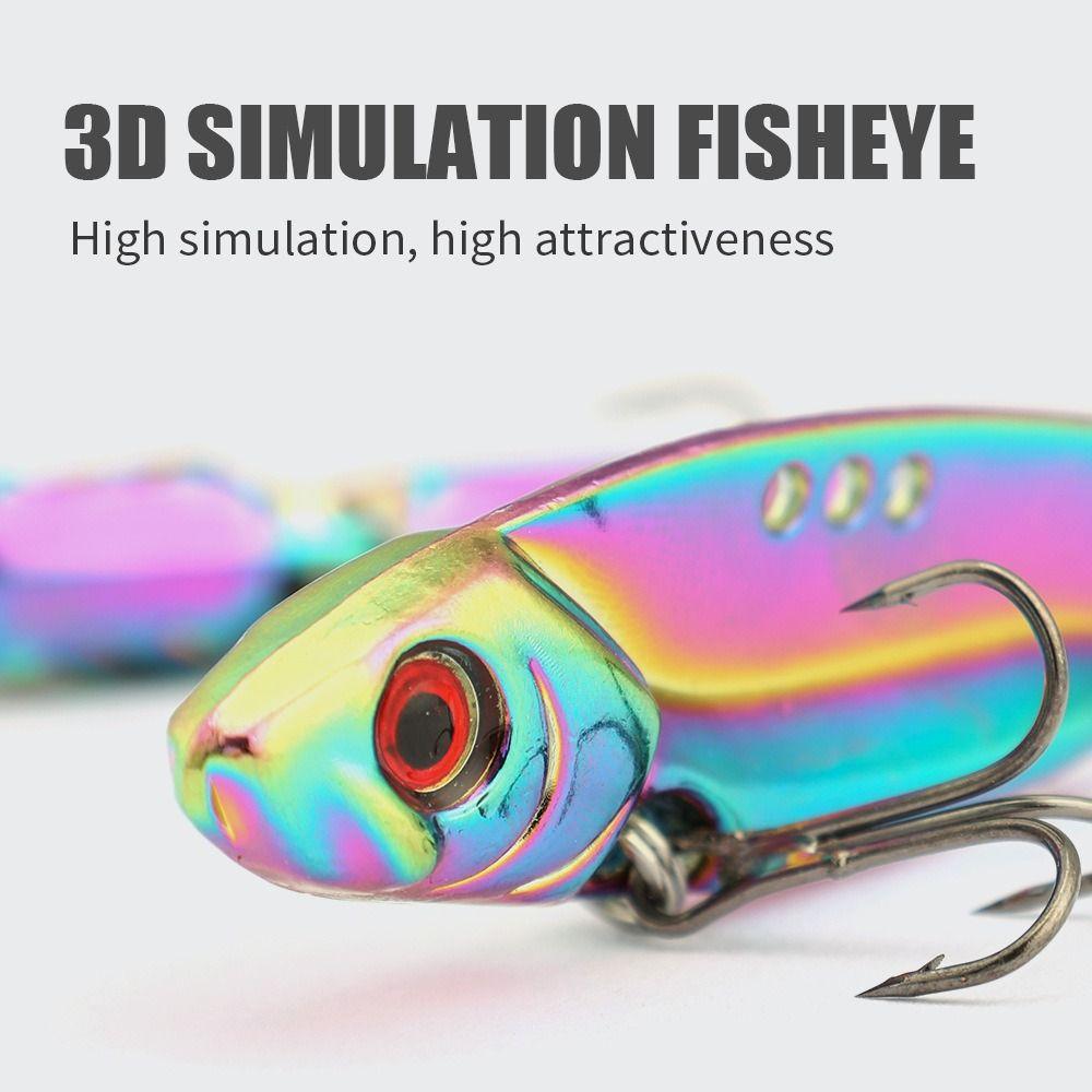 5PCS With 3D Eyes Fishing Blade Bait Zinc Alloy Swimbait Lure Durable Vib Blade Lure For Walleye