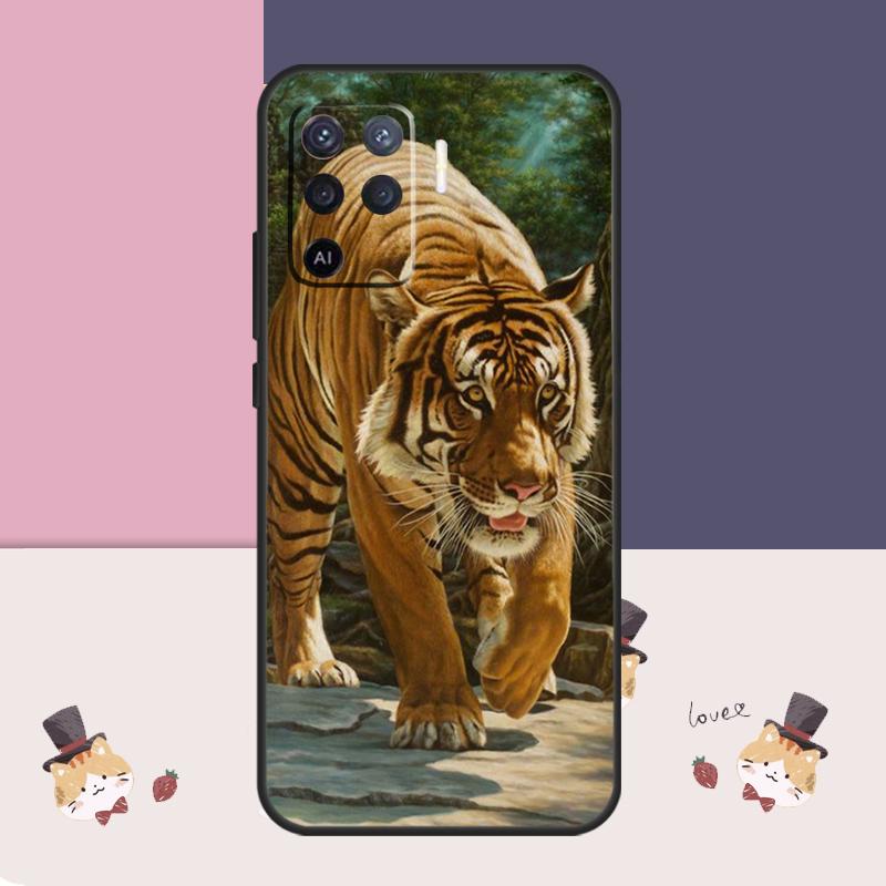 Арт-эскиз тигра для чехла OPPO A57 A77 A17 A74 A94 A54 A5 A9 A53 S A15 A16 A76 A96 A52 A72 A18 A58 A78 A98