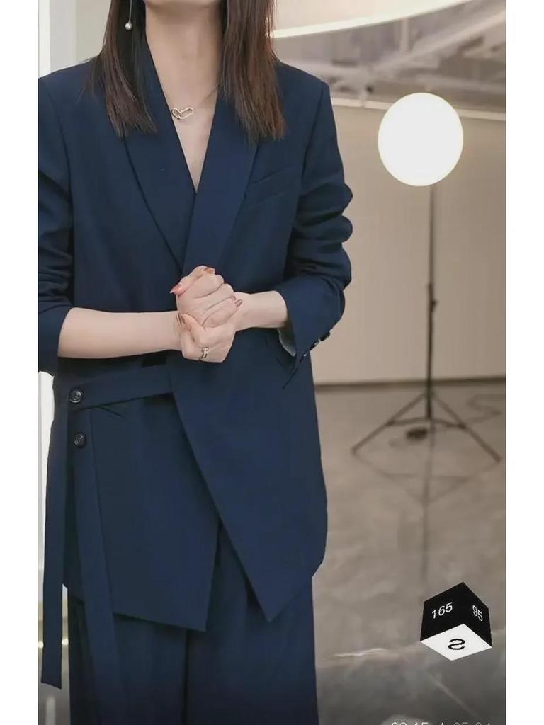 2024 Весна/Осень Большой размер Стиль невестки Свободные брюки широкого кроя Костюм-двойка для женщин