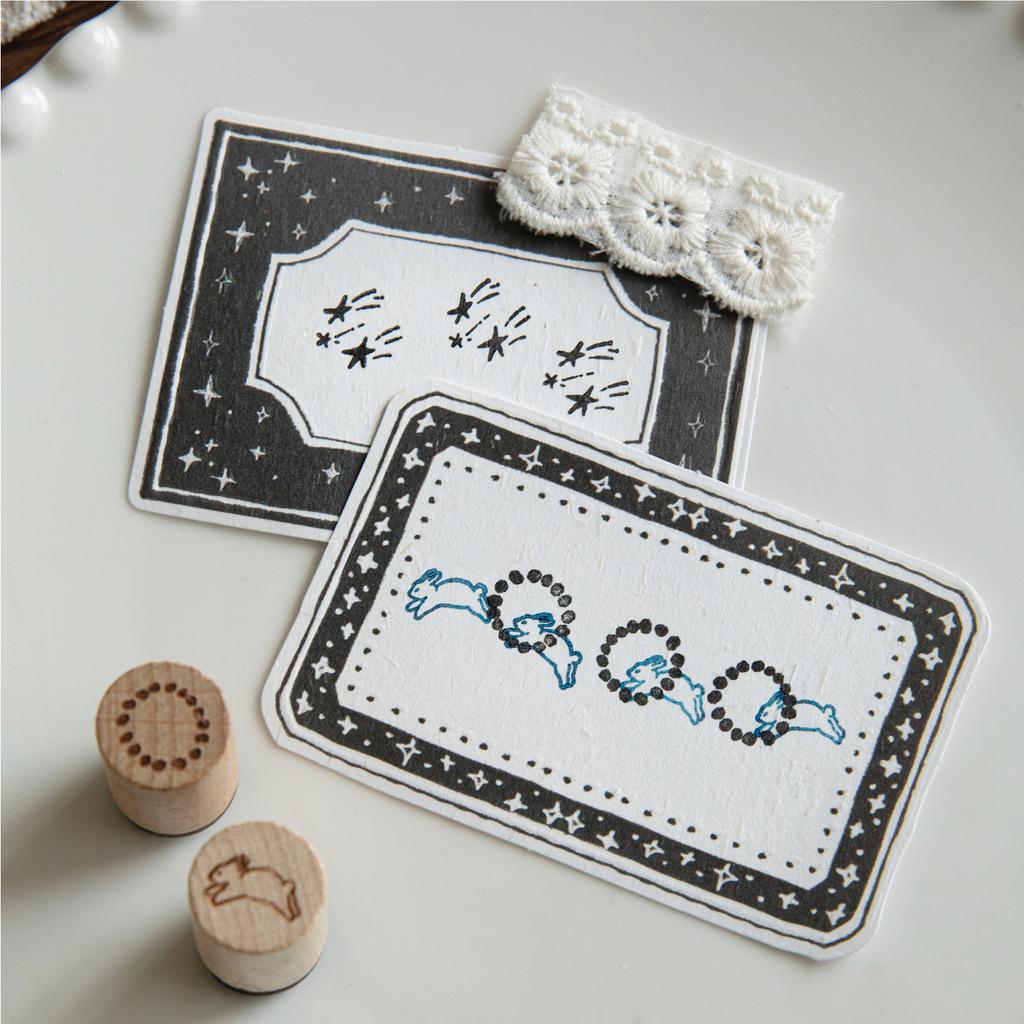 JIAMEI 1 PC Small Forest Series Creative Wooden Retro Forest Small Stamp DIY Scrapbook Decor Journal Supplies Cute Student Stamp