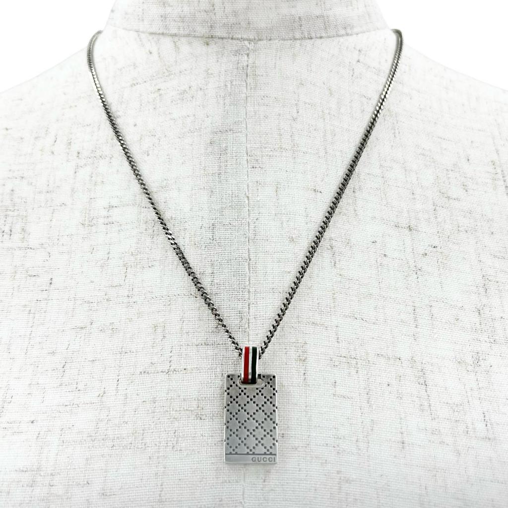GUCCI Necklace Silver Women Diamante motif used