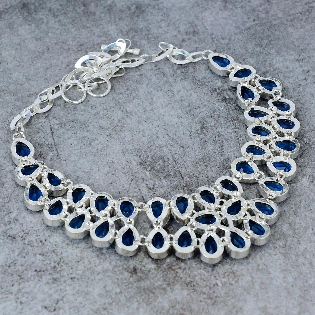 Tanzanite Quartz Gemstone Handmade 925 Sterling Silver Jewelry Necklace 18" M-327
