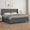 Maison Exclusive - Sommier À Lattes De Lit Avec Matelas Gris 200x200 Cm Similicuir