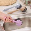 Long Handle Wire Ball Home Kitchen Steel Cleaning Pot Dish Brush Washing