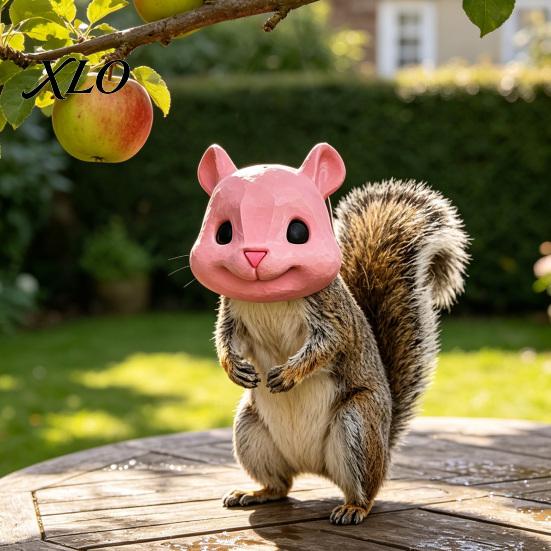 Backyard Landscape Decoration Outdoor Squirrel Feeder with Creative Simulated Head Design Durable 3D Printed Hanging Wildlife Feeding Station
