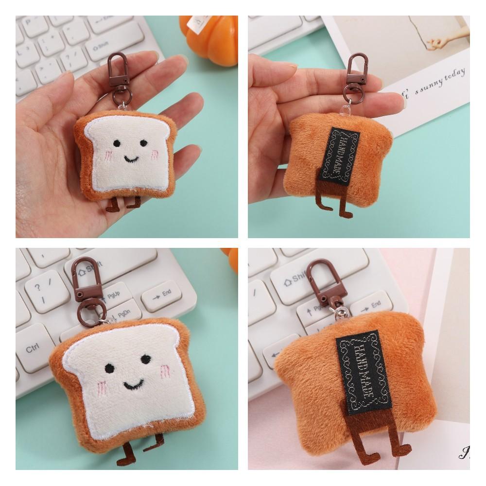 Charm Plush Bread Keychain Toast Bread Bread Keyring Plush Food Toy Cute Key Chain Children's Kids