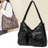 Women's Bag Vintage Shoulder Bag Large Capacity Multi-Pocket PU Soft Leather