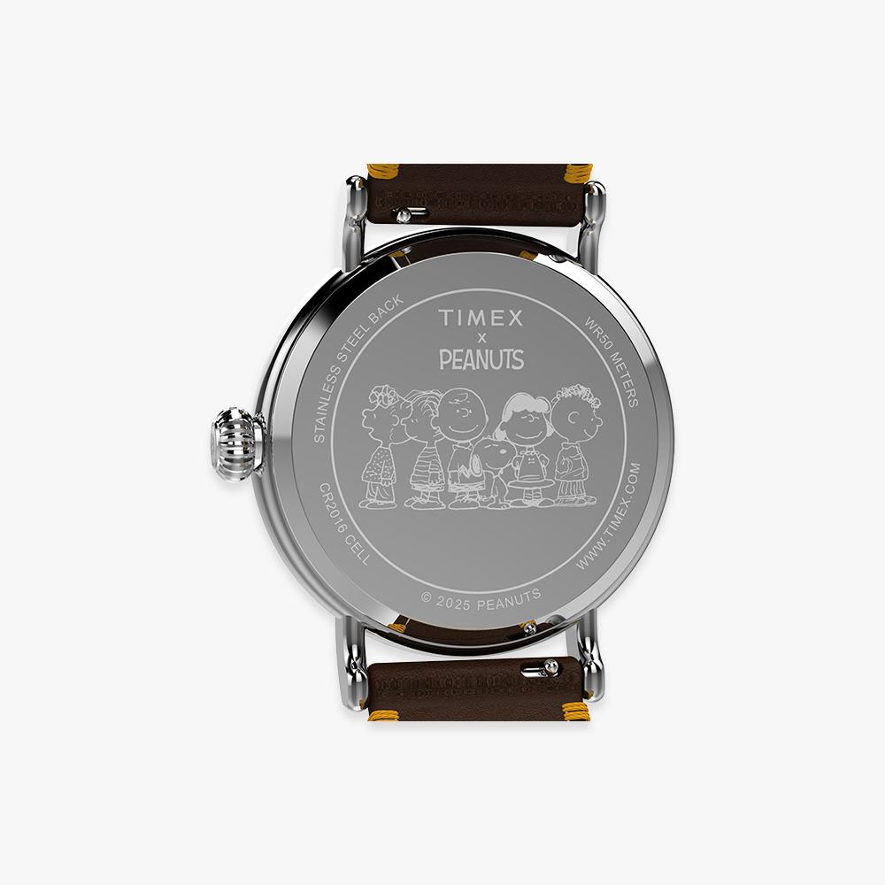 [Timex] Peanuts Standard Snoopy Brown Leather Watch 40mm TW2W44300
