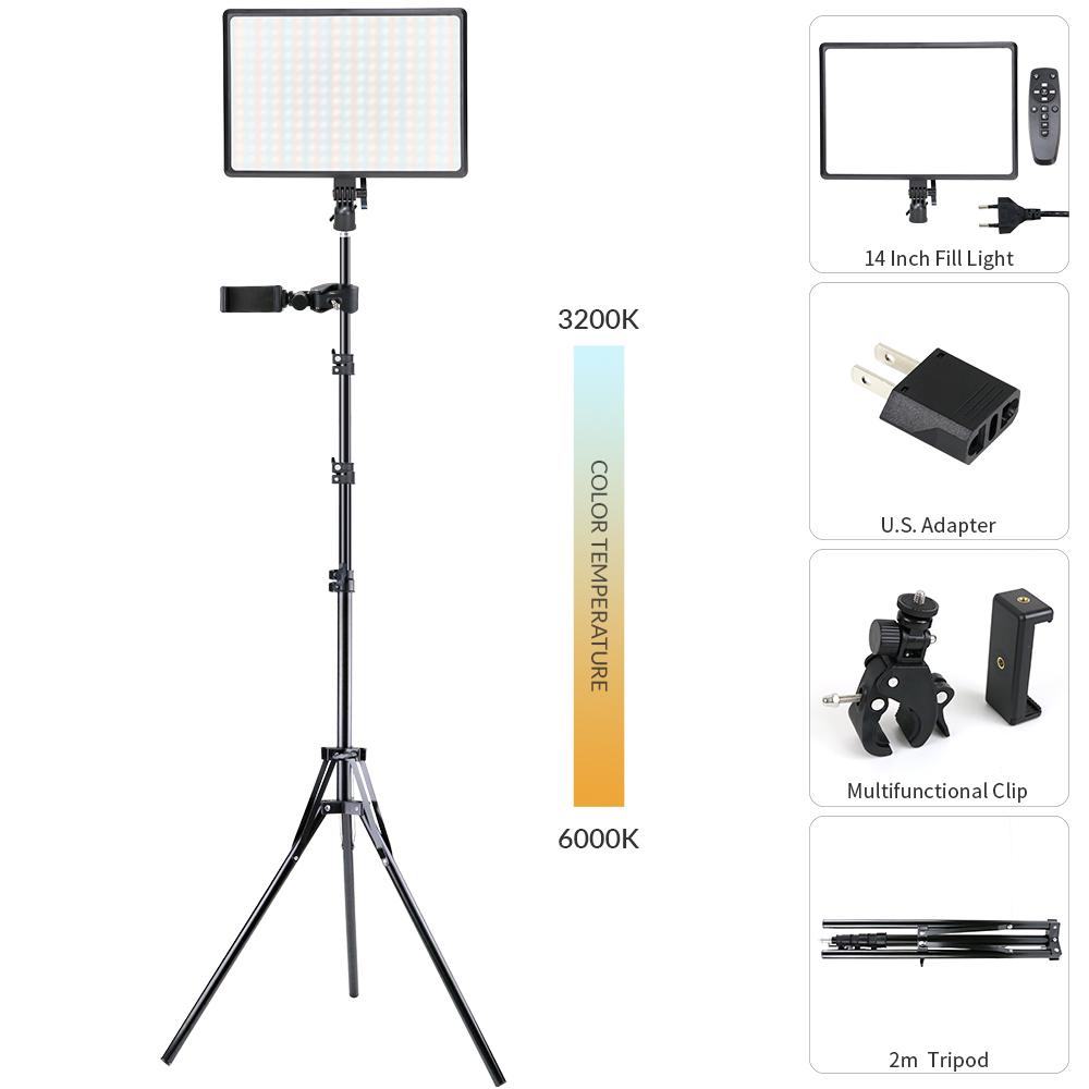 Светодиодный видеосветильник для студийной фотосъемки 3200K-6000K Cri95+ для игр, трансляций, веб-конференций на YouTube