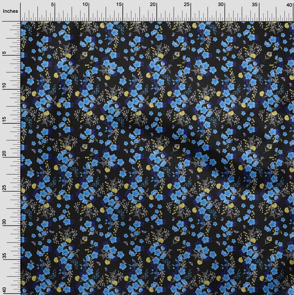 oneOone Хлопковая гибкая синяя ткань, цветочная швейная ткань по ярдам, напечатанная своими руками, швейные принадлежности для одежды 40 дюймов