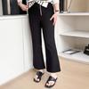 Плюс Размер Женские Летние Скрытые Открытые Живота Высокая Талия Ширина Ноги Прямые Брюки Bootleg
