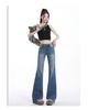 Low waist slim fit elastic micro flared jeans make women look slimmer