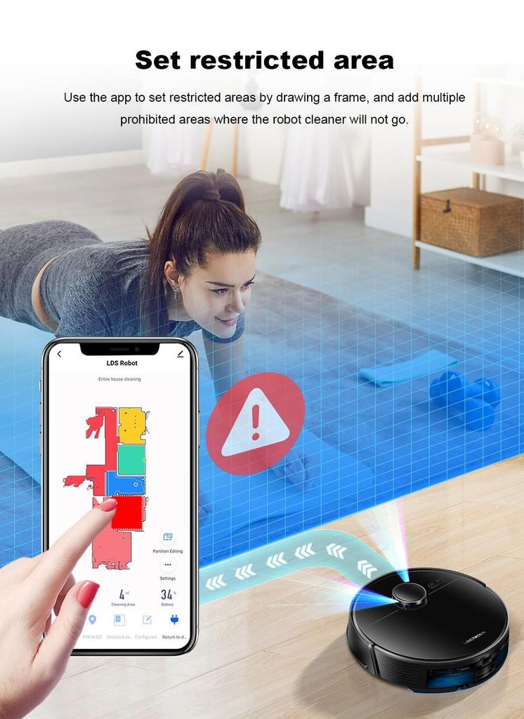 Liectroux M70 Pro Lidar Robot Vacuum Cleaner with Self-emptying Dustbin, Multi-floor Map Storage, 6500Pa Strong Suction