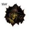 Removable Wall Murals for Bedroom Halloween Break-in 3D Decals, Illusion Effect Spooky Breaking Through Scary Stickers Holidays Sticker, Horror Ghost