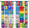 ABC Number Shape Curtain Panels, Colorful Animal Letter Count Shape Early Education Print Drapes Oriental Kid Living Room Decor