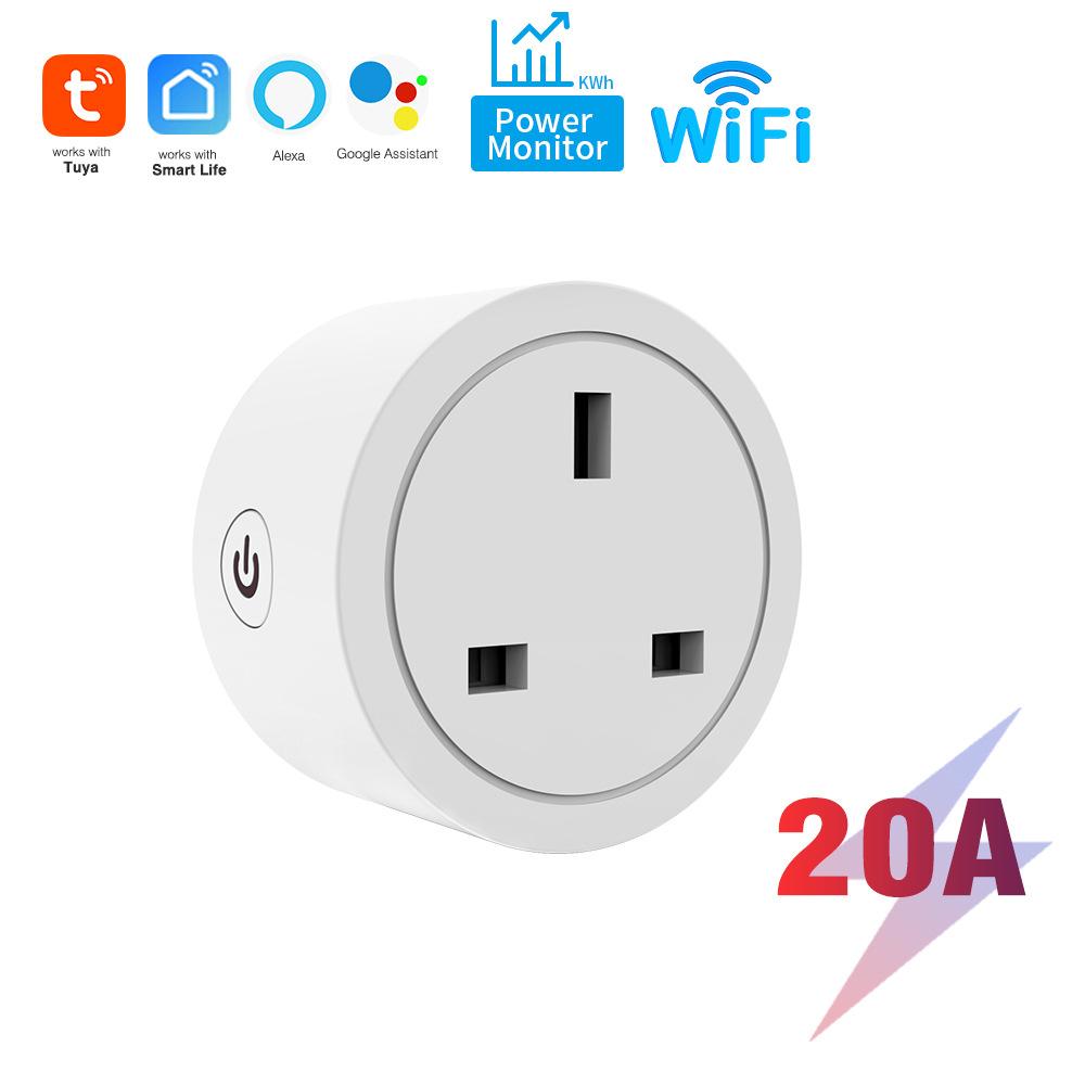 Граффити Wi-Fi розетка Британского стандарта 20А Измерение количества в реальном времени Голосовой телефон Пульт дистанционного управления Zigbee 3.0 с реле