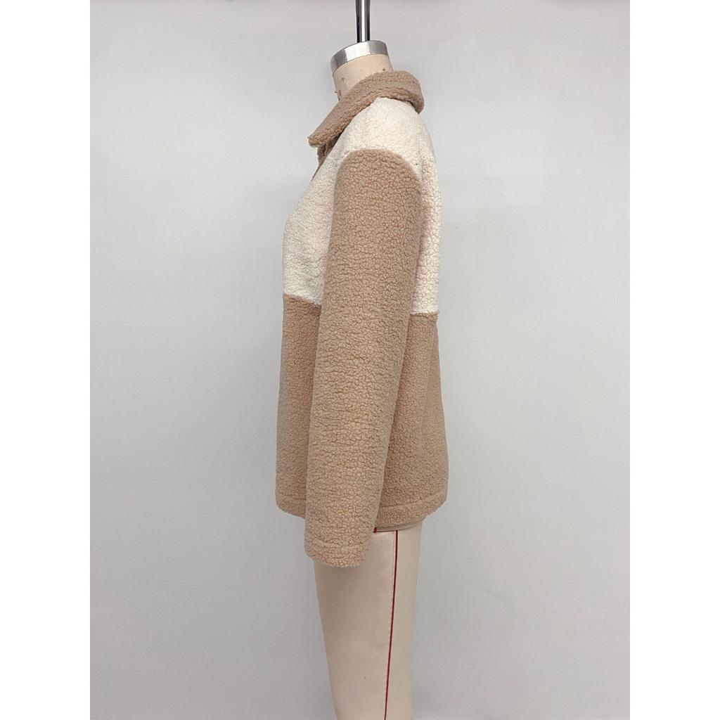 2025 Новое осенне-зимнее женское утолщенное повседневное пальто с лацканами на одной пуговице, с цветными блоками, для Европы и Америки