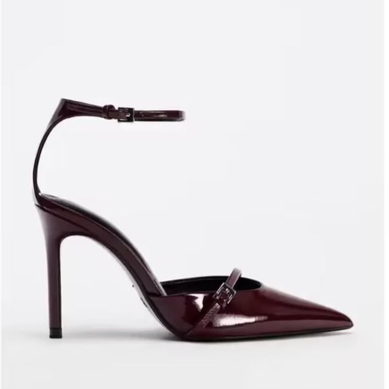 Summer Sexy High-Heeled Women's Sandals Classic Patent Leather Pointed Toe Fashion Wedding Shoes Designer Women's High Heels