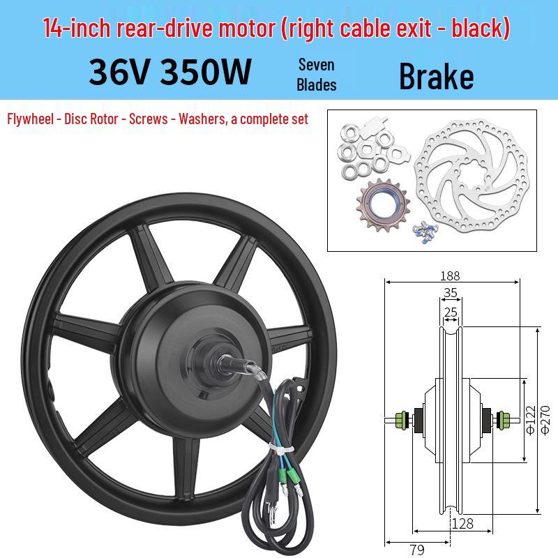 14-дюймовый складной электрический велосипед 36В/48В с высокоскоростным мотором 350Вт/400Вт, дисковыми тормозами и передним/задним приводным колесом
