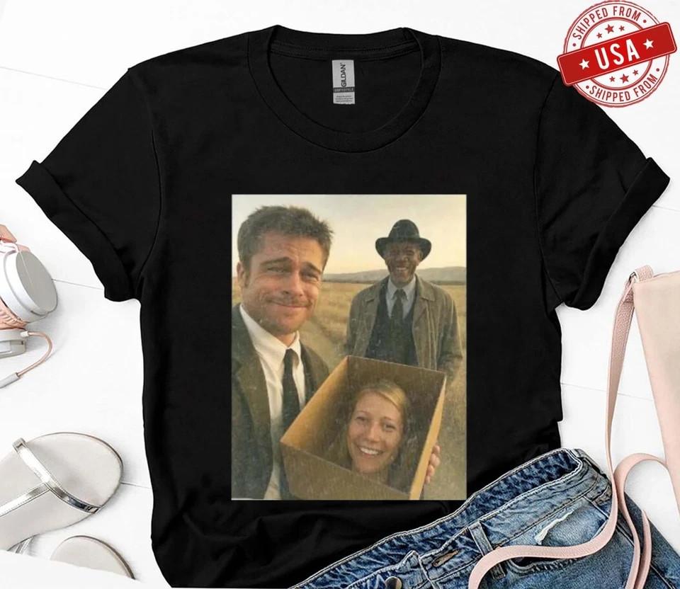 Se7en Meme T-Shirt Whats In The Box Selfie 90s Film Tee Multicolor Shirt