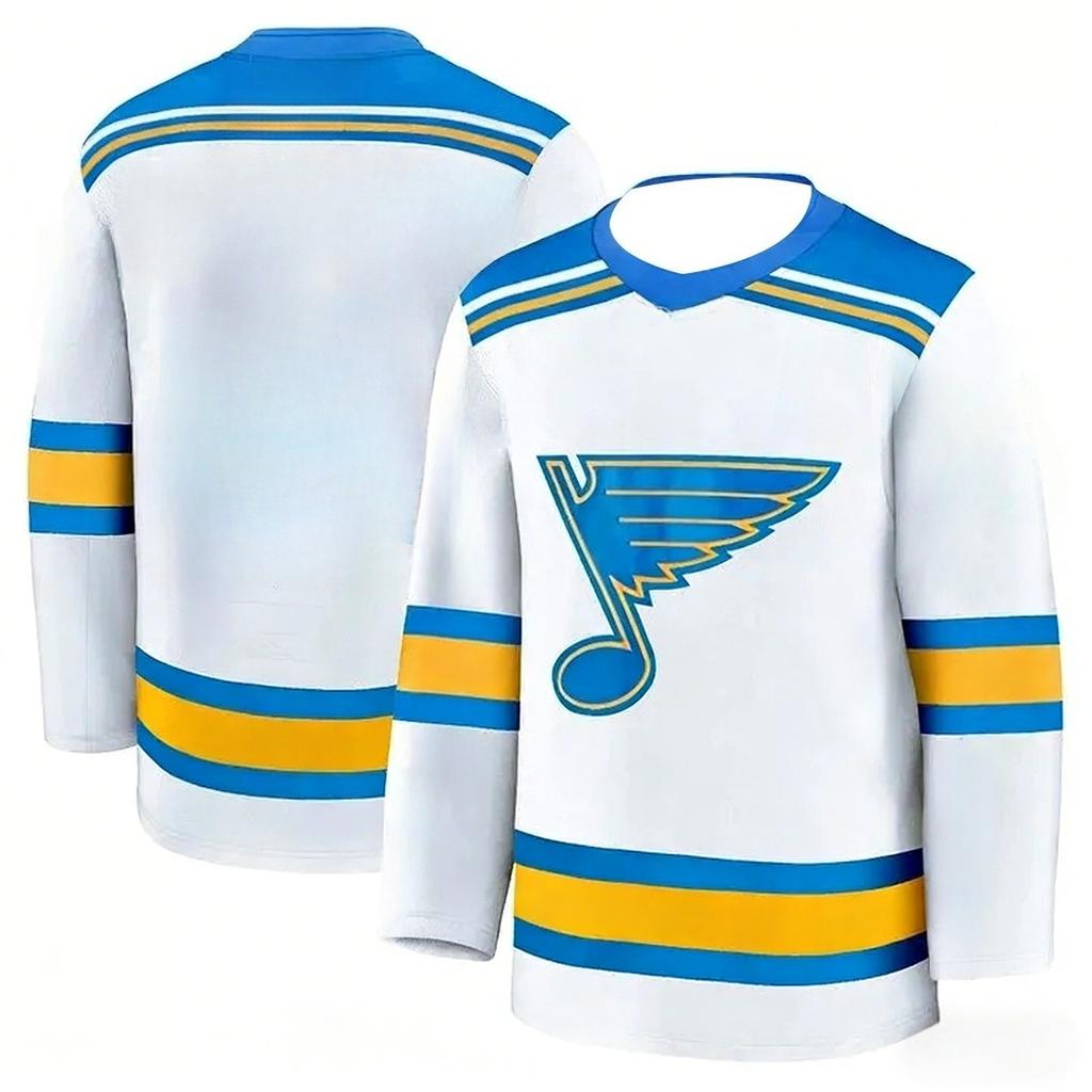 2026 Самый продаваемый мужской St. Louis Blues Хоккейная тренировочная белая майка Спортивная дышащая быстросохнущая 3D-печать Длинный рукав Детская
