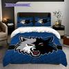 Minnesota Timberwolves Logo Three-piece set(1 * duvet cover + 2 * pillowcase, without core)Bedding set Soft and comfortable