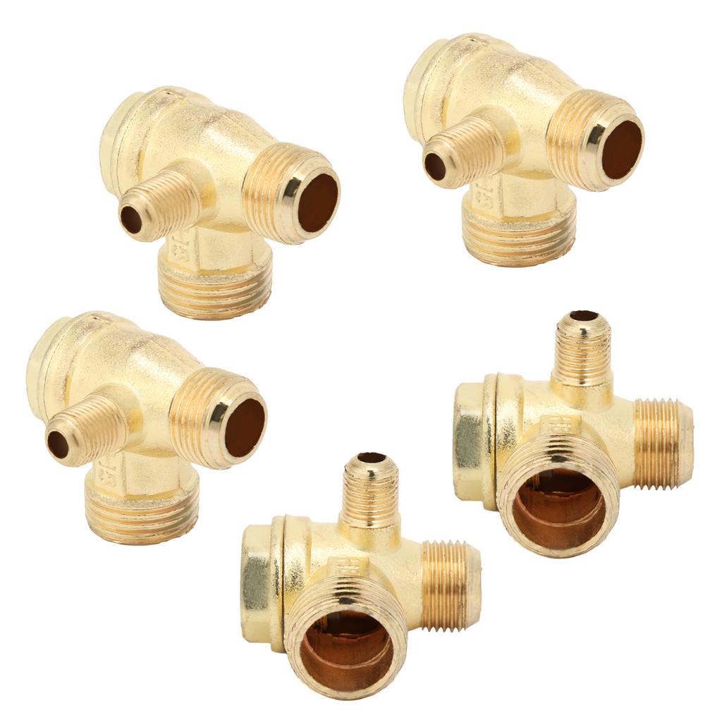 5Pcs Air Compressor Check Valve 1?Way 12x38x10 Chamfer Zinc Alloy Small Air Pump Accessories