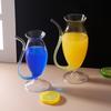 Wine Whiskey Glass Heat Resistant Sucking Juice Milk Drinking Tube Straw Cup Creative Wine Glass High Quality Glass Cup
