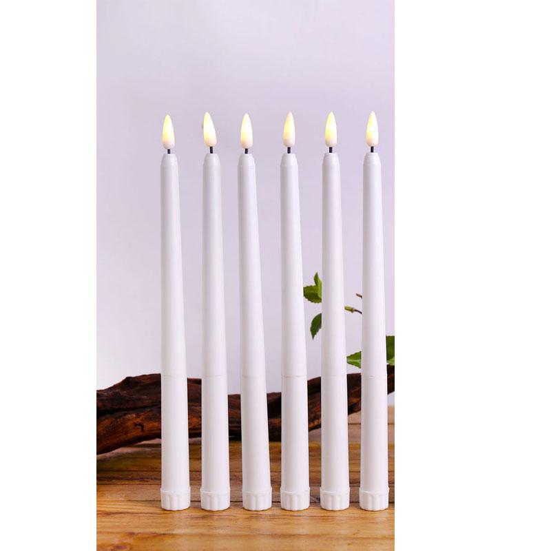 3/6/12 Pieces White Flameless Decorative Christmas Candles With Remote,Smokeless LED Taper Candles With Yellow/Warm White Light