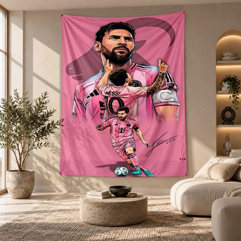 Decorative Tapestry,Lionel Messi Printed Wall Art, Lightweight Wall Hanging For Bedroom Background